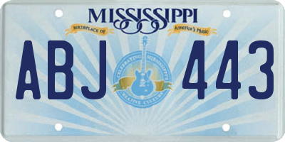 MS license plate ABJ443