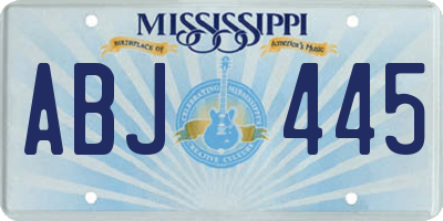 MS license plate ABJ445
