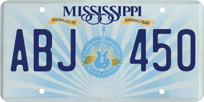 MS license plate ABJ450