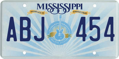 MS license plate ABJ454