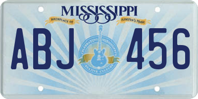 MS license plate ABJ456