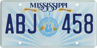 MS license plate ABJ458