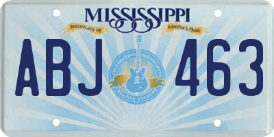 MS license plate ABJ463