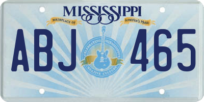 MS license plate ABJ465