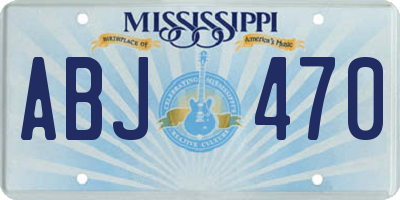 MS license plate ABJ470