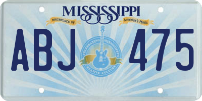 MS license plate ABJ475