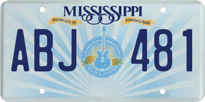MS license plate ABJ481
