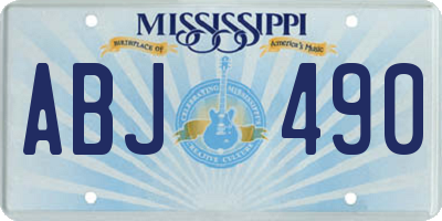 MS license plate ABJ490