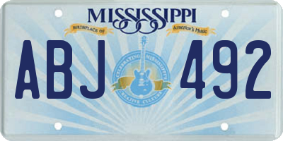 MS license plate ABJ492