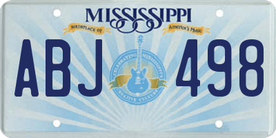 MS license plate ABJ498