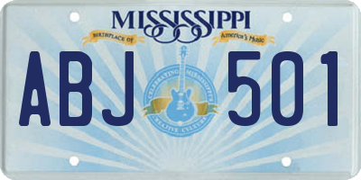 MS license plate ABJ501