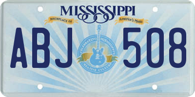 MS license plate ABJ508