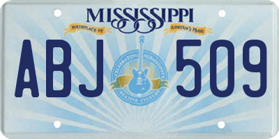 MS license plate ABJ509