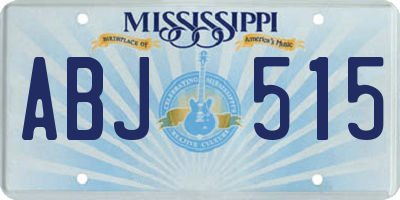 MS license plate ABJ515
