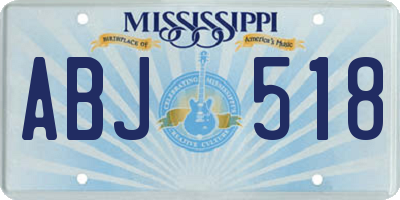 MS license plate ABJ518