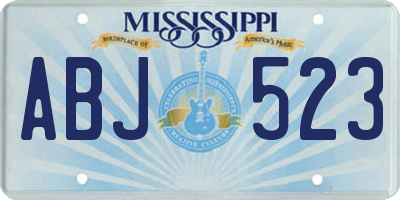 MS license plate ABJ523
