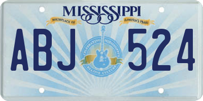 MS license plate ABJ524