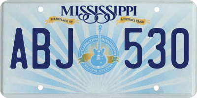 MS license plate ABJ530