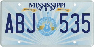 MS license plate ABJ535