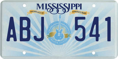 MS license plate ABJ541
