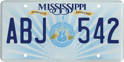 MS license plate ABJ542