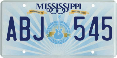MS license plate ABJ545