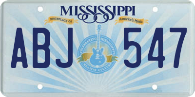 MS license plate ABJ547