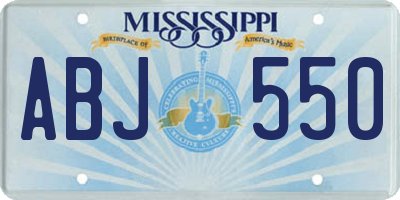 MS license plate ABJ550