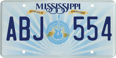 MS license plate ABJ554