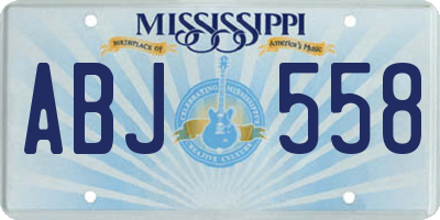MS license plate ABJ558