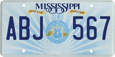 MS license plate ABJ567