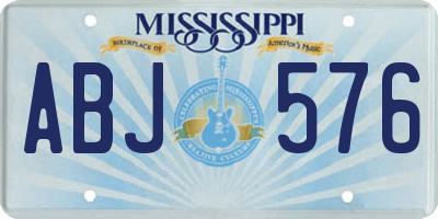 MS license plate ABJ576