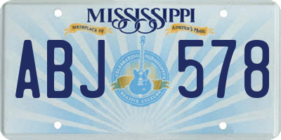 MS license plate ABJ578