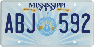 MS license plate ABJ592