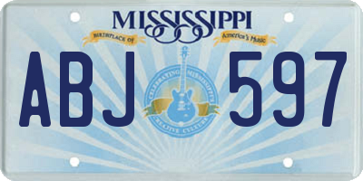 MS license plate ABJ597