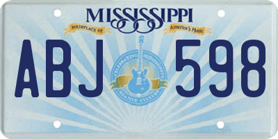 MS license plate ABJ598