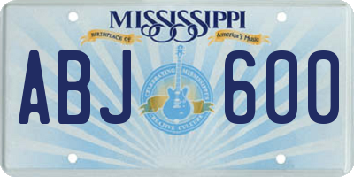 MS license plate ABJ600