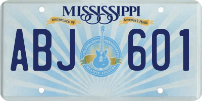 MS license plate ABJ601
