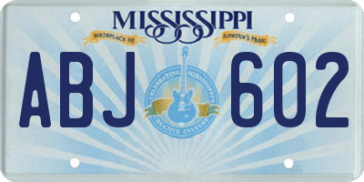 MS license plate ABJ602