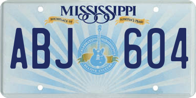 MS license plate ABJ604