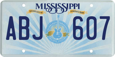 MS license plate ABJ607