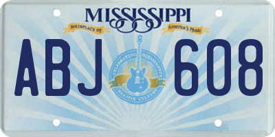 MS license plate ABJ608