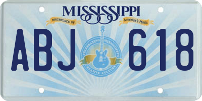 MS license plate ABJ618