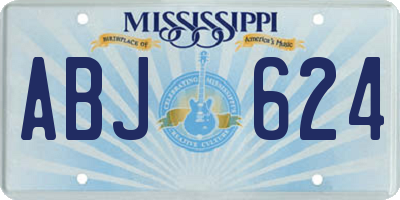 MS license plate ABJ624
