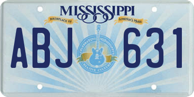 MS license plate ABJ631
