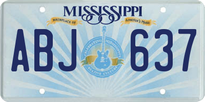 MS license plate ABJ637