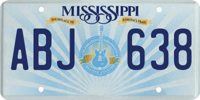 MS license plate ABJ638