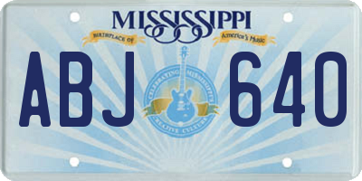 MS license plate ABJ640