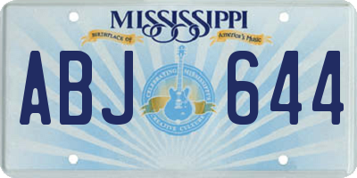 MS license plate ABJ644