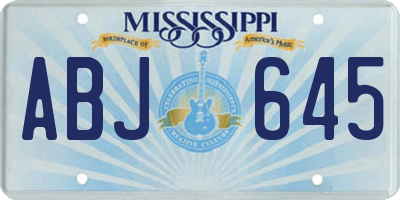 MS license plate ABJ645